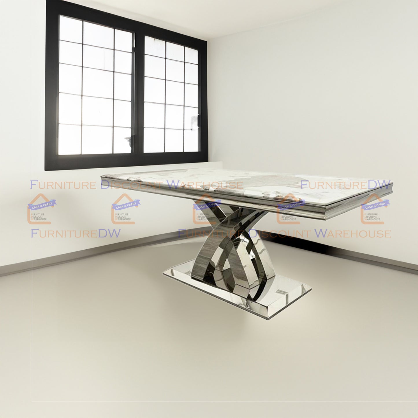 Milan Dining Table 1.8m Marble - White | Black | Light Grey | Cream | Black & Gold