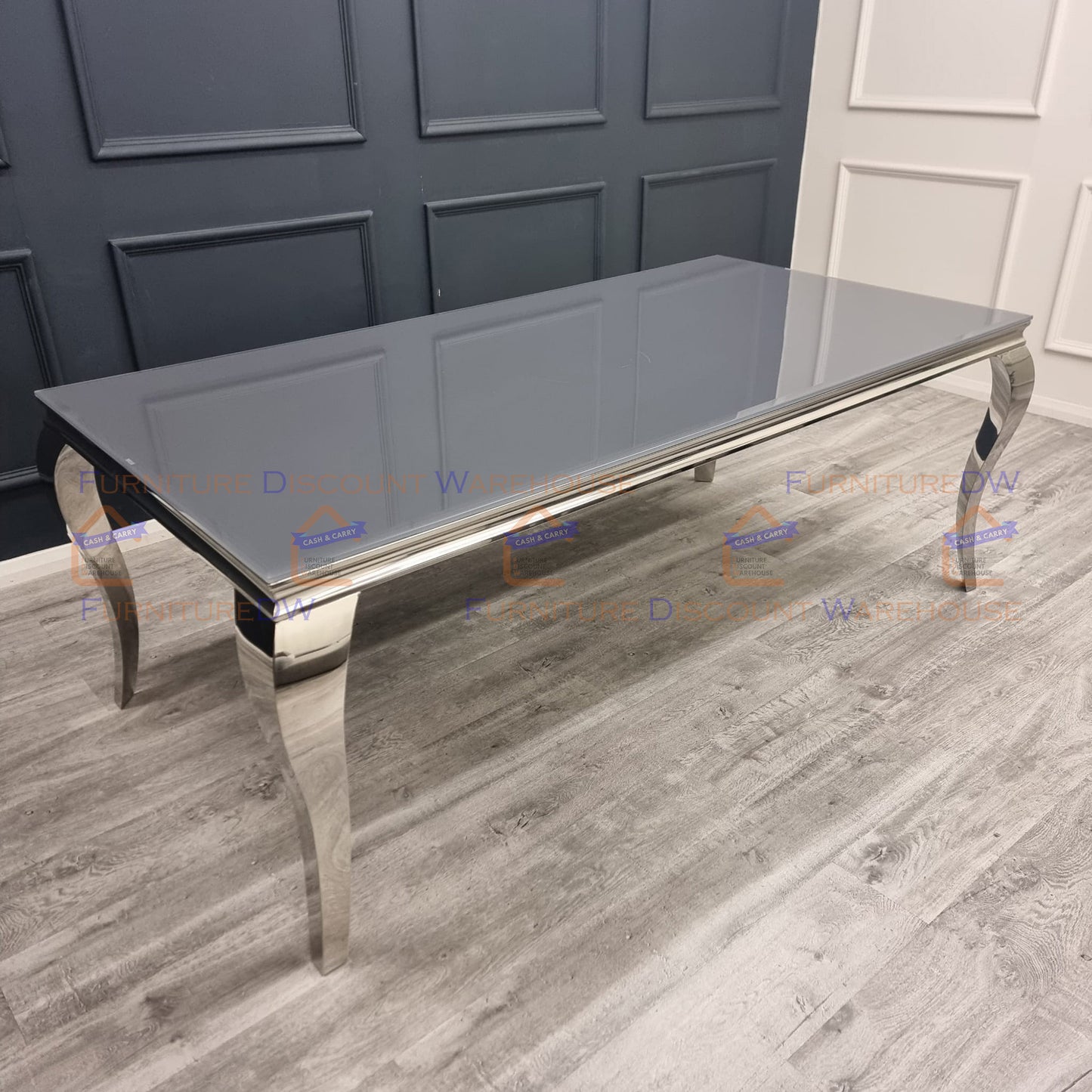 Louis Chrome Dining Table 1m / 1.3m / 1.5m / 1.8m / 2m - Marble | Sintered Stone | Tempered Glass Top