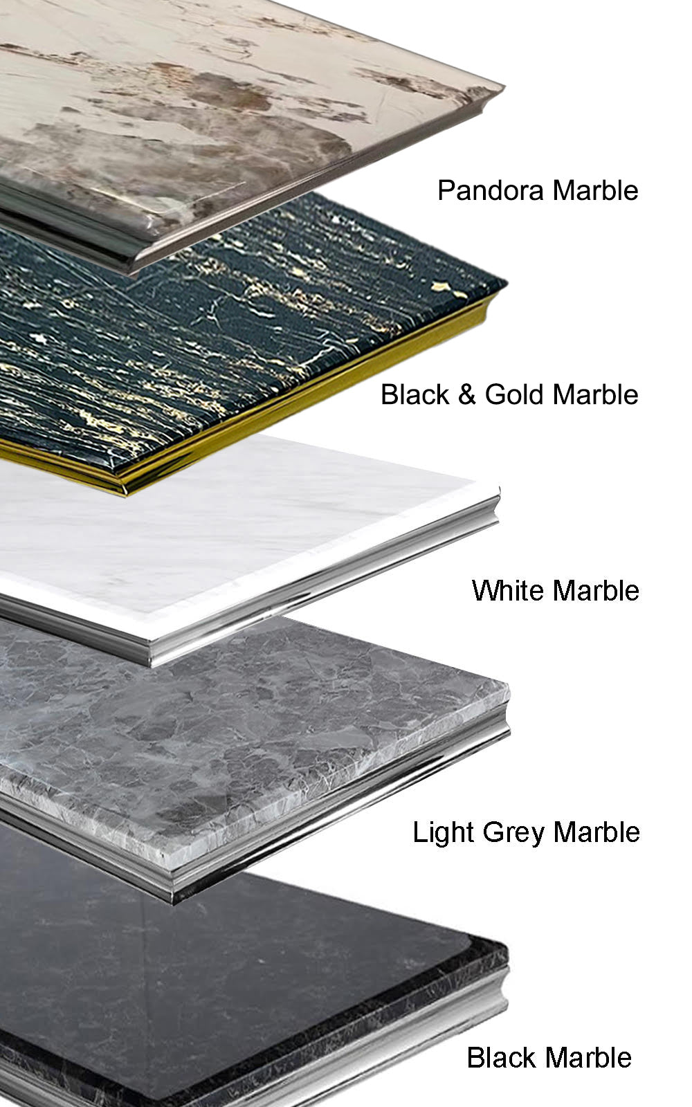 Louis Gold Dining Table Marble Top 1.3m / 1.4m / 1.5m / 1.6m / 1.8m / 2m - White | Light Grey | Black | Black&Gold | Pandora Cream