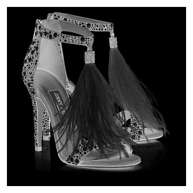 Jimmy Choos Print in Chrome Step Frame 50 x 50cm