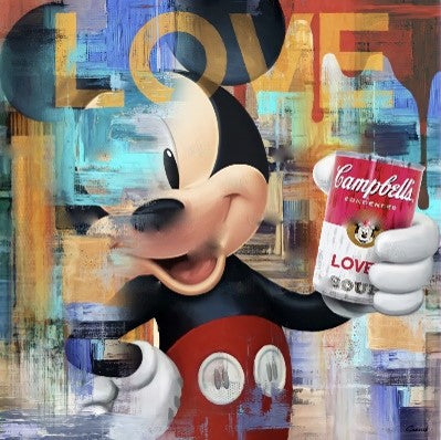 Mickey Mouse Campbells Print in Chrome Step Frame 50 x 50cm