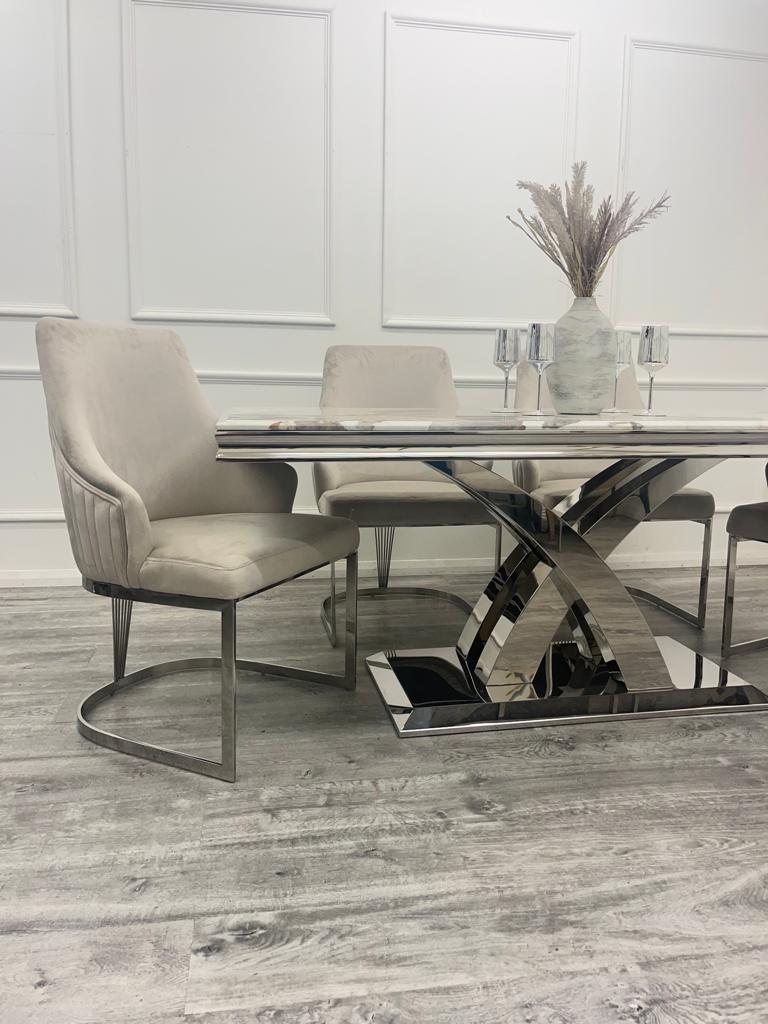 Milan Dining Table 1.8m Marble - White | Black | Light Grey | Cream | Black & Gold