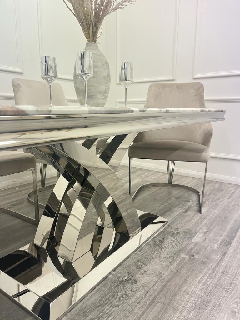 Milan Dining Table 1.8m Marble - White | Black | Light Grey | Cream | Black & Gold