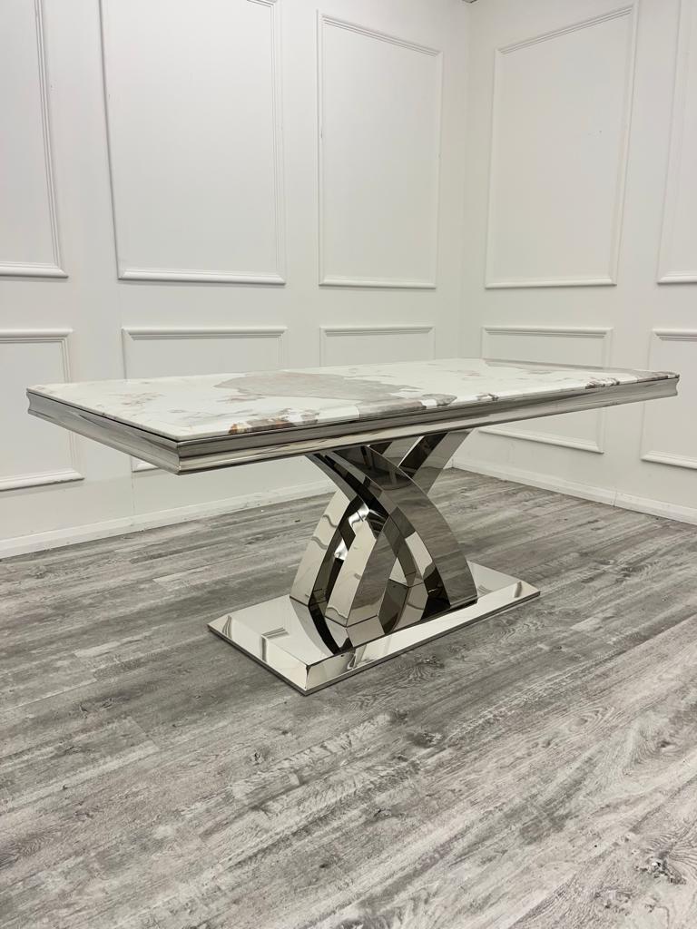 Milan Dining Table 1.8m Marble - White | Black | Light Grey | Cream | Black & Gold